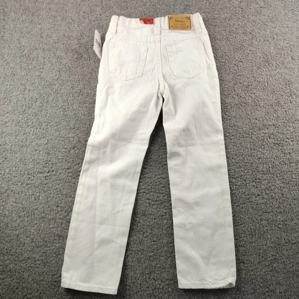 Polo Ralph Lauren Jeans Boys 6 Hudson Slim White NWT